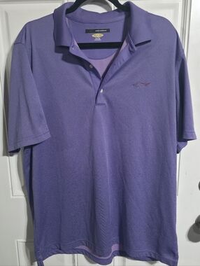 Greg Norman Collection Lavender Purple Men's Short-Sleeve Polo Size XL